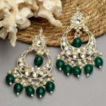 Gold-Plated Teardrop Shaped Chandbalis Earring "