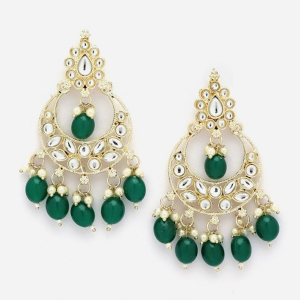 Gold-Plated Teardrop Shaped Chandbalis Earring "