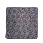 Men Grey Paisley Printed Pocket Square