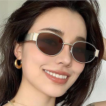 Unisex Round Sunglasses with UV Protected Lens 5888 Brown-Brown