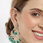 Gold-Plated Teardrop Shaped Chandbalis Earring "